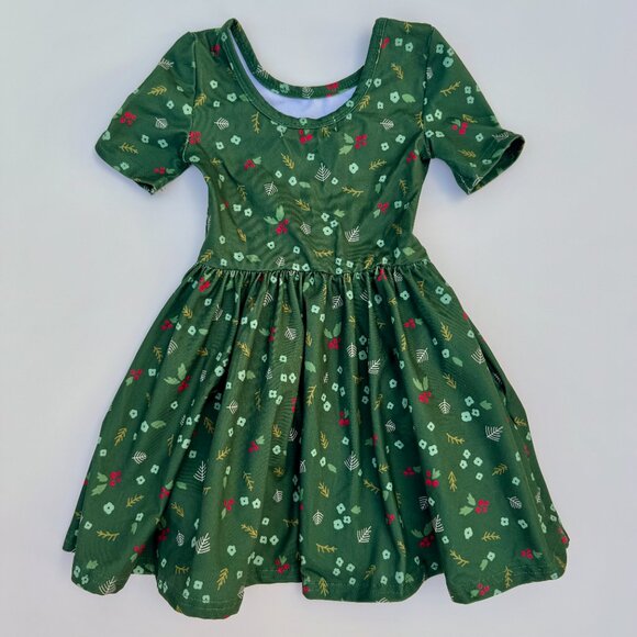 Girlhood (Little Stocking Co.) 12–18M Holiday A-Line | Short Sleeve | Festive Pr - Picture 2 of 6
